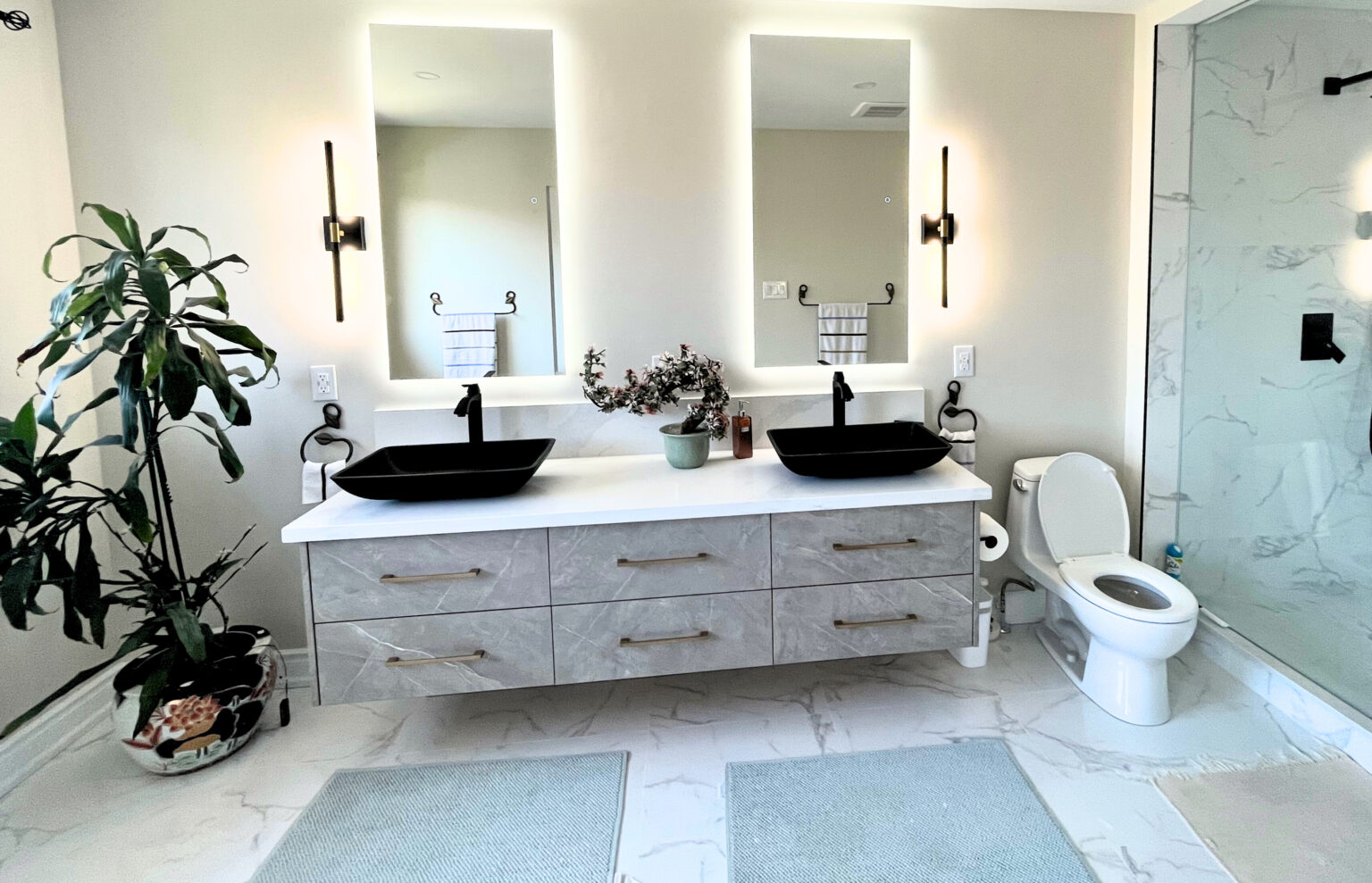 After — bathroom detail tile work