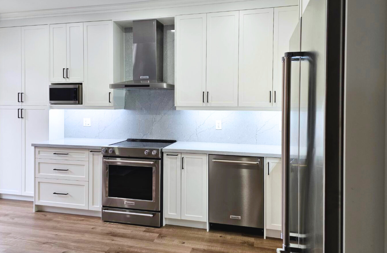 Engineered wood kitchen flooring detail