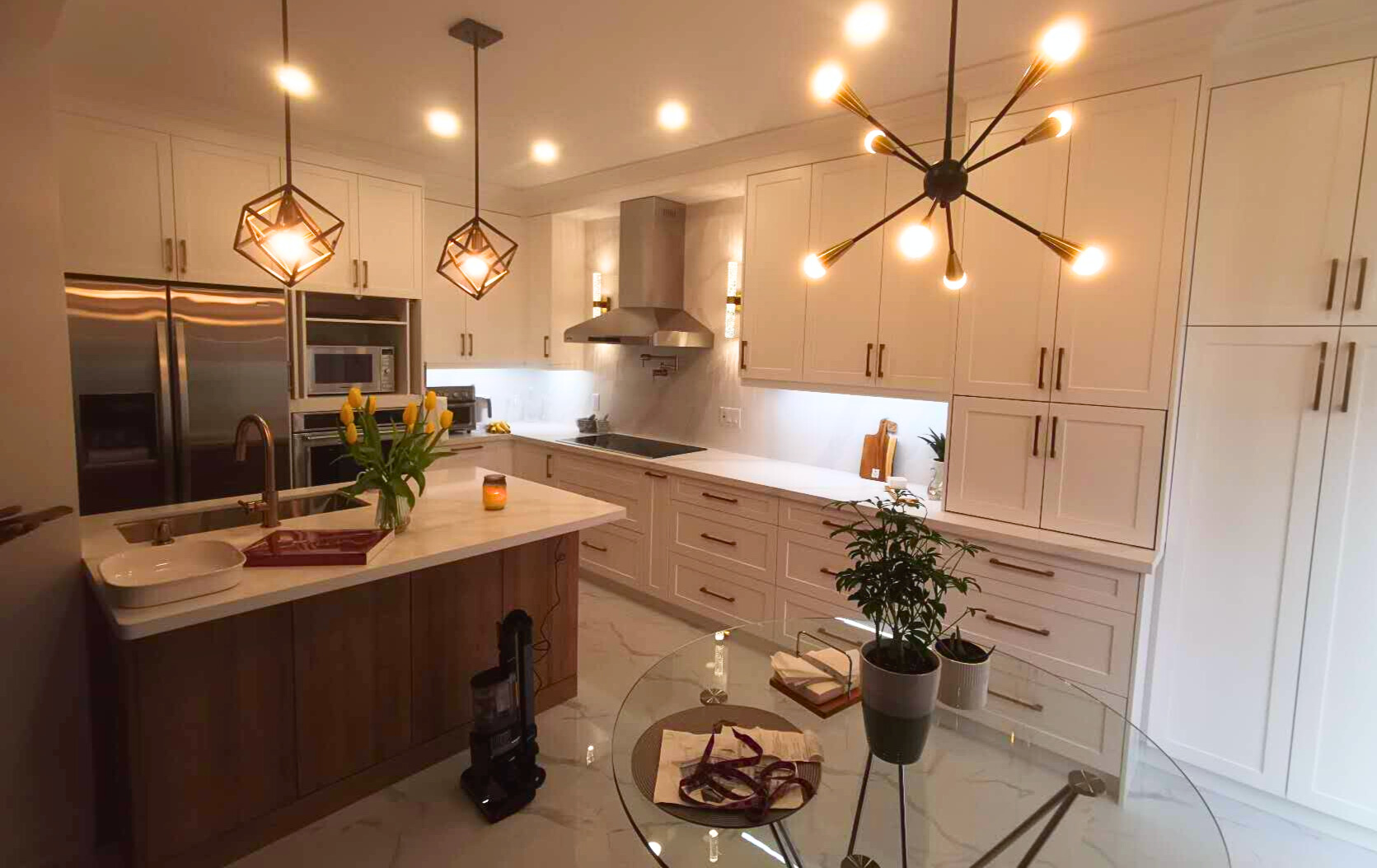 After — full view with night lighting