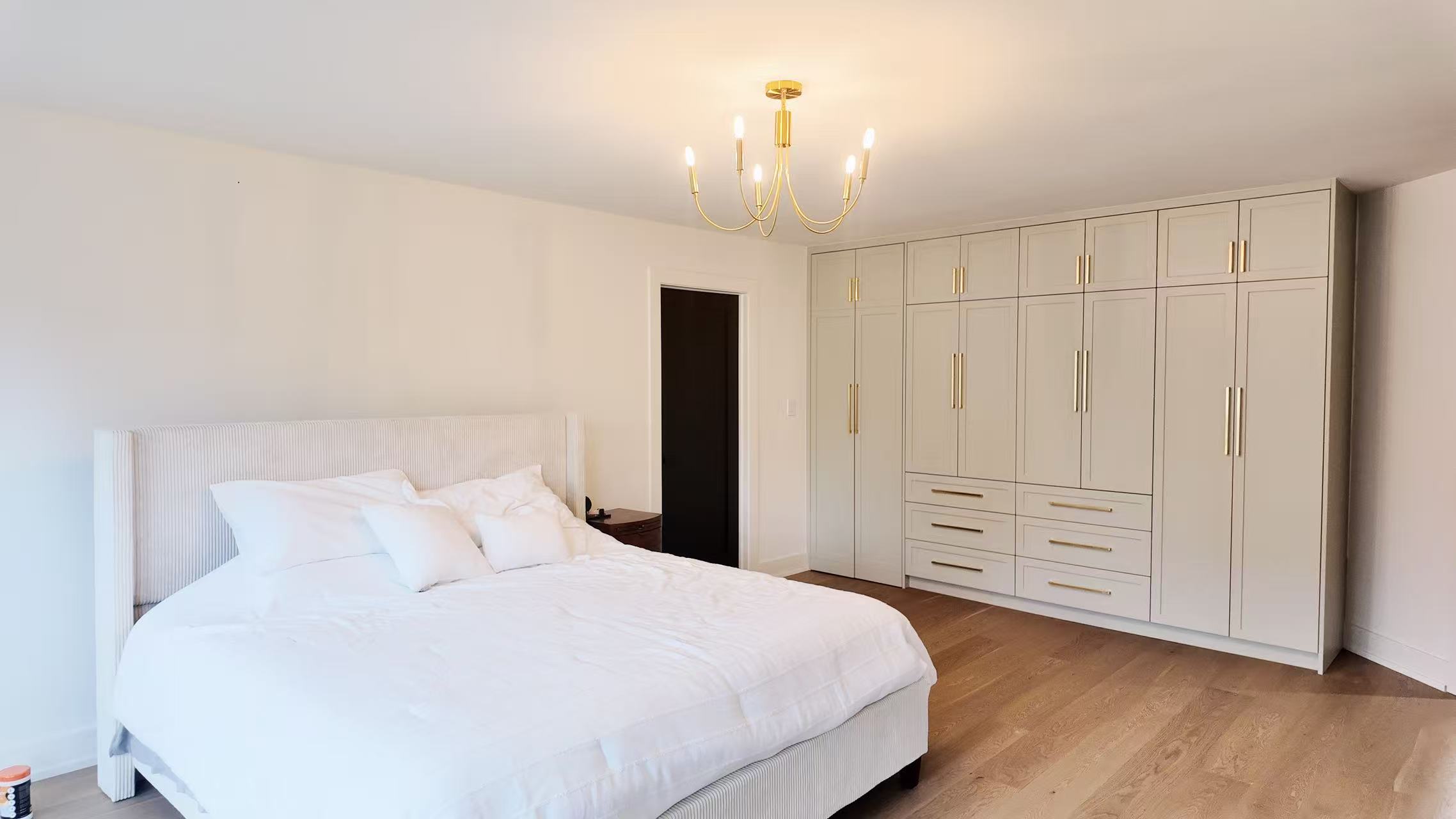 Staircase renovation with matching wood tone