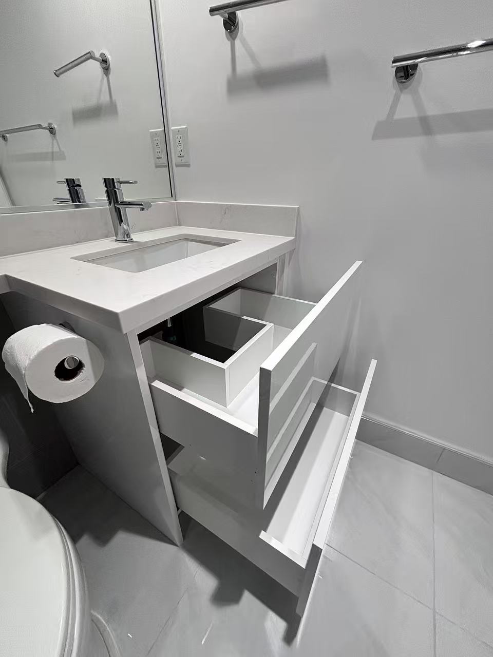 Condo renovation — white interior design