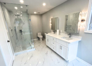 After — white porcelain floor