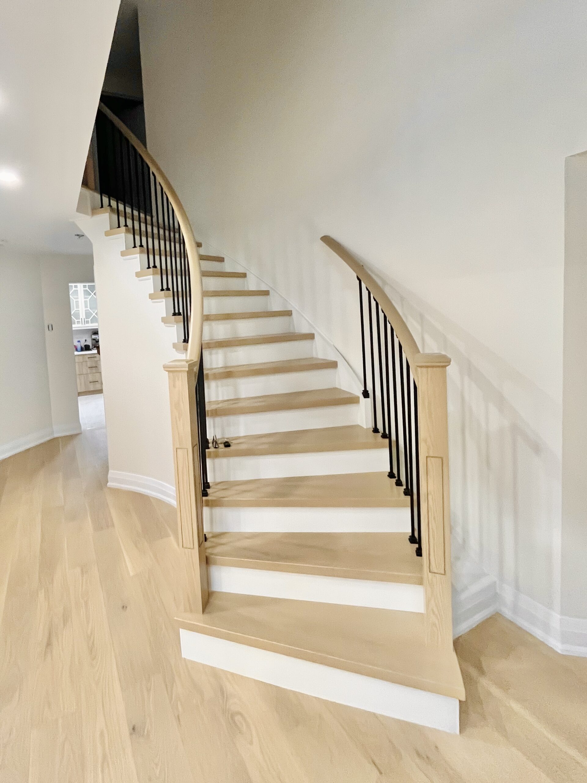 Curved staircase design Mississauga renovation