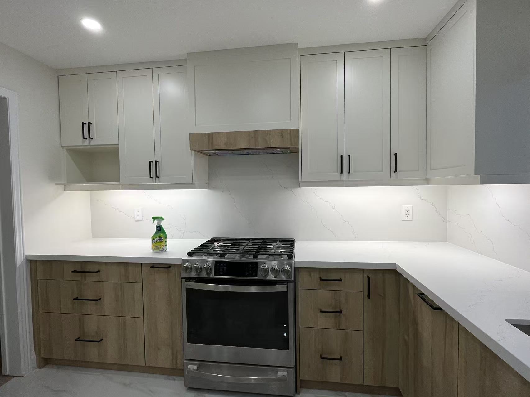 After — quartz backsplash